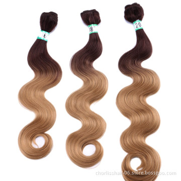 Wholesale Natural ombre Body Wave Hair Bundles Black Curly Weave Wavy Synthetic Hair Extensions For Women Hair Bundles